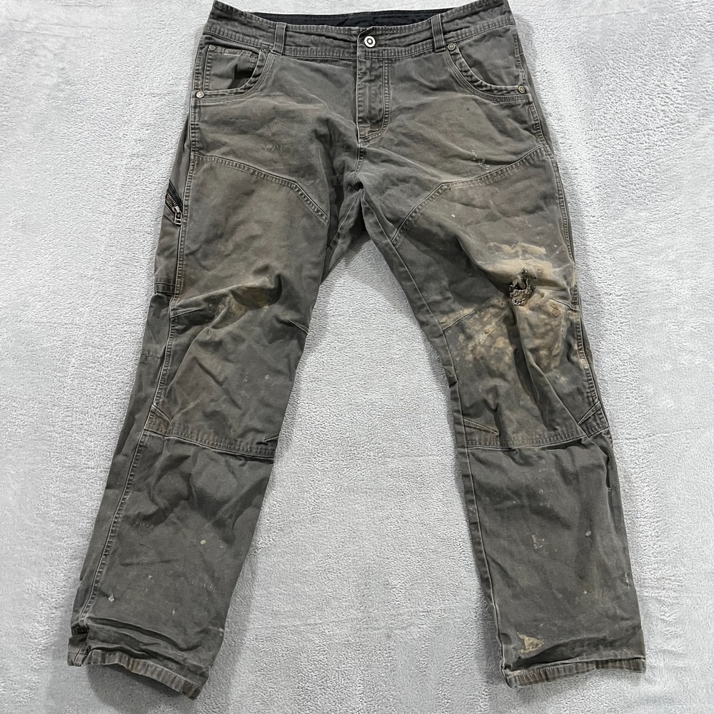 KUHL Vintage Patina The Law Pants Mens‎ 38x32 Thrashed Heavyweight Workwear